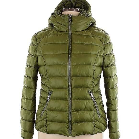 Women's Hooded Puffer Jacket by Guess; Winter Coat; Size XL; EUC; Peridot Green - Picture 1 of 5